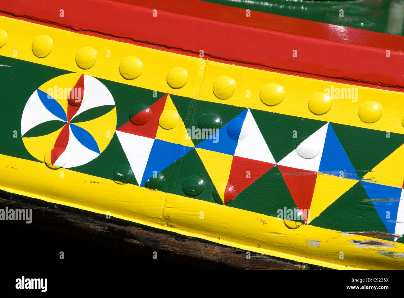 Grand Union Canal. The colourful bow of a narrowboat at the Braunston Historic Narrowboat rally 2011. Stock Photo