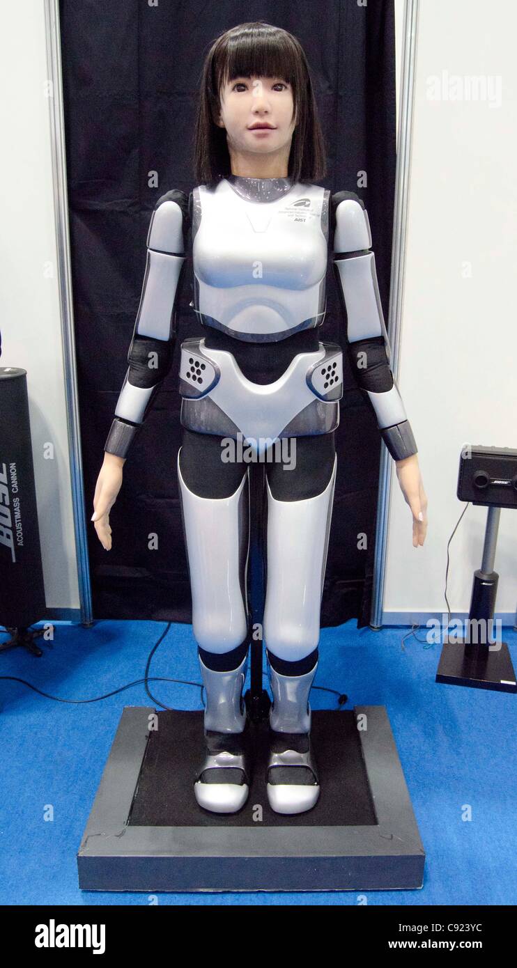 November 9th, 2011 : Tokyo, Japan. Cybernetic Human HRP-4C Miim performs.  during International Robot The show is held at the Tokyo International  Exhibition Center to showcase new robots and high technology equipment.