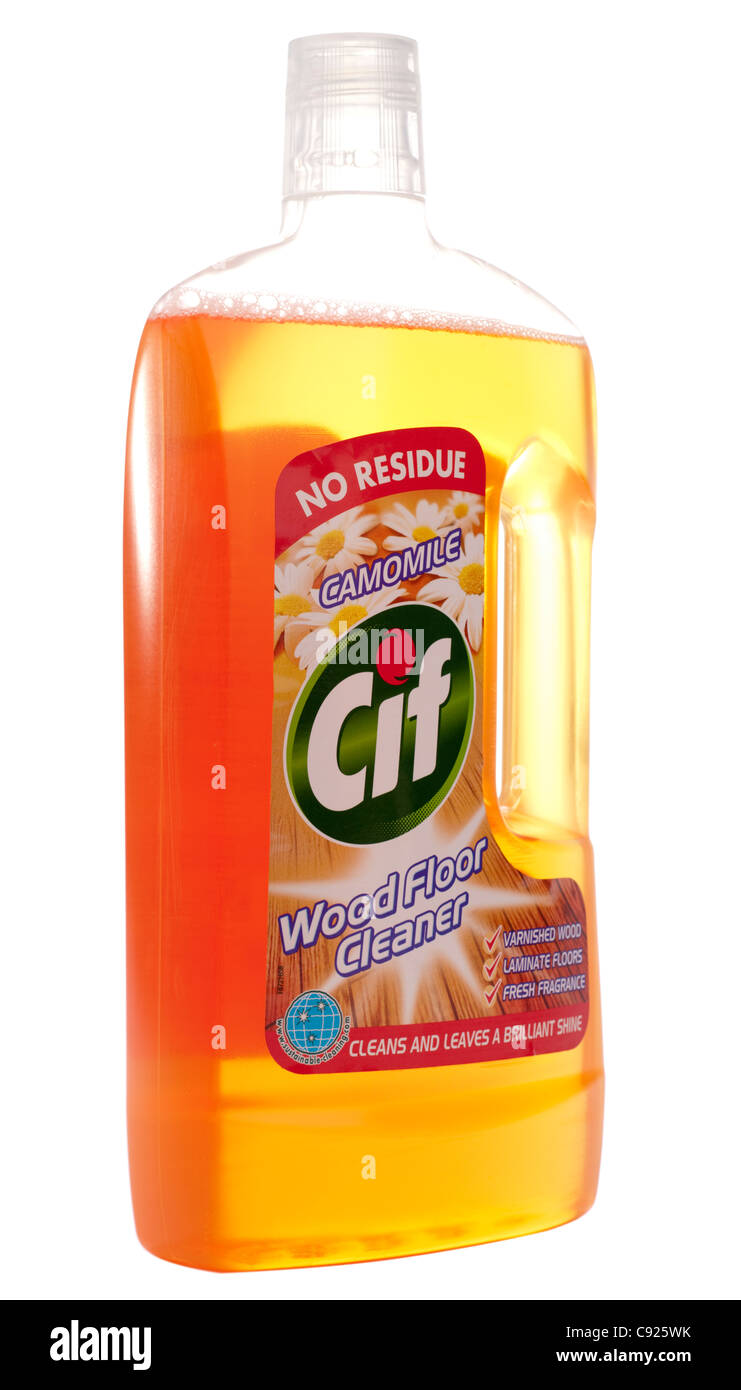 Bottle of Cif Camomile no residue wood floor cleaner Stock Photo Alamy