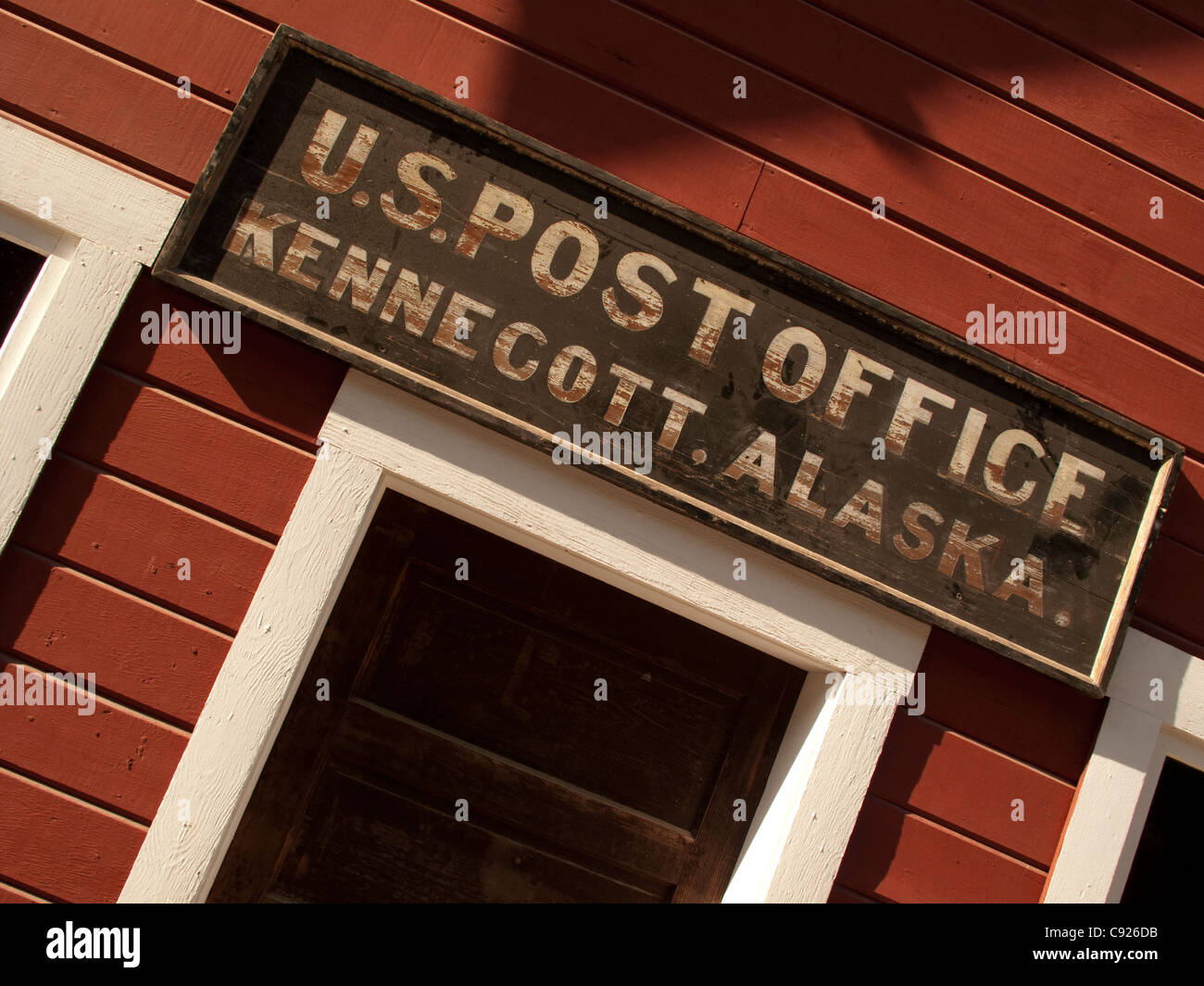 Close up of the U.S. Post Office sign at Kennecott Mines National
