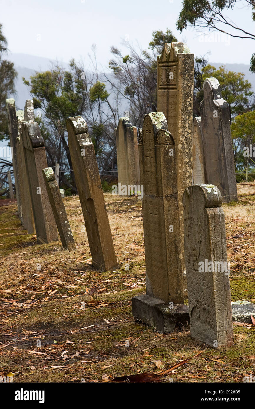 Australia, Tasmania, Tasman Peninsula, Isle of the Dead, gravestones Stock Photo