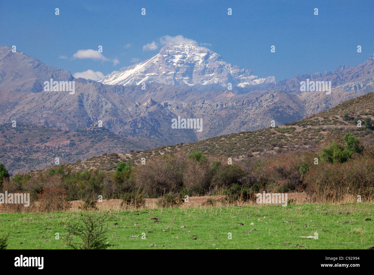 Chile, Los Andes, snowcapped mountain Stock Photo