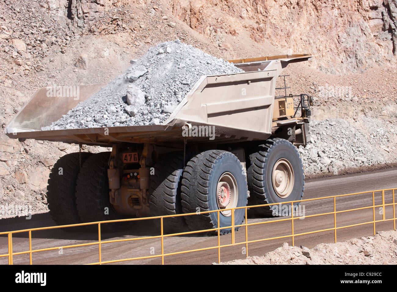 Chile, Chuquicamata, loaded truck at open pit copper mine Stock Photo