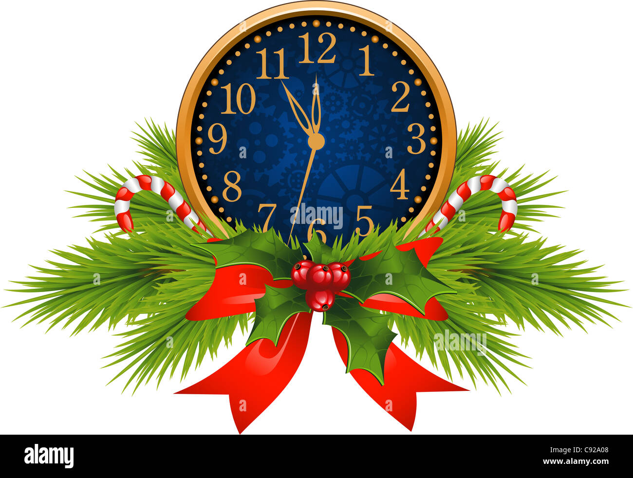 Decorated Clock (New Year's Eve Stock Photo Alamy
