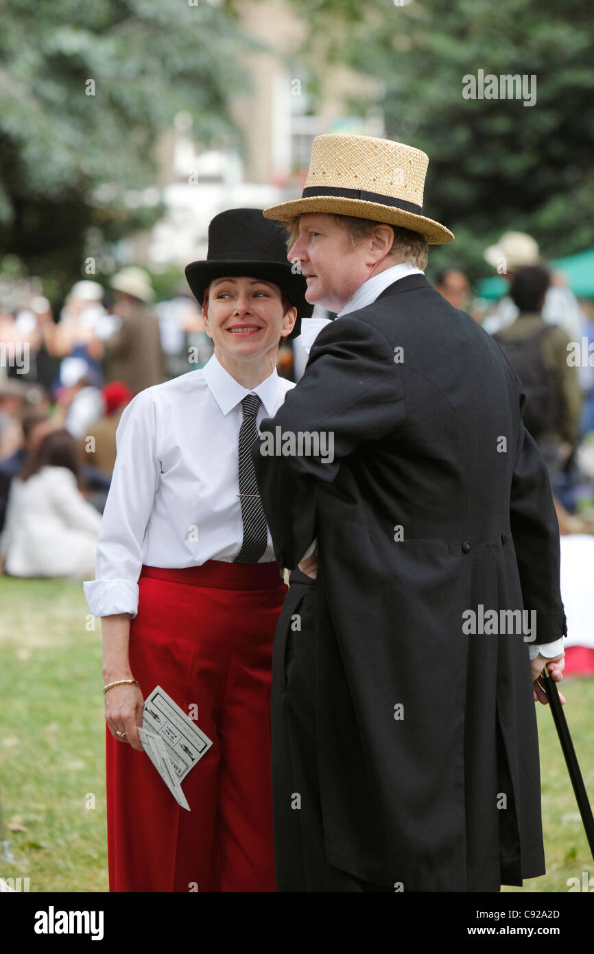 The quirky annual Chap Olympiad, held on a Summer weekend in Bedford Square Gardens in Bloomsbury, London, England Stock Photo