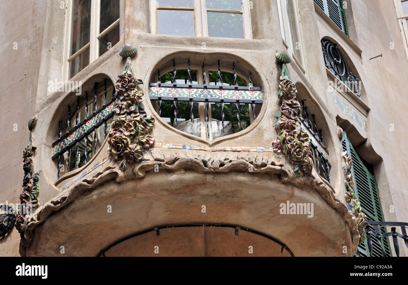 Detail of a building in old town, Palma De Mallorca, Spain, Europe Stock Photo