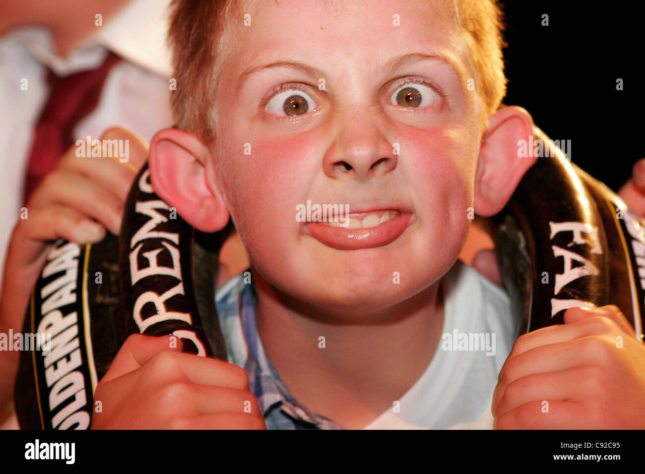 The quirky annual World Gurning Championships, held on Egremont Crab Fair day in September, Egremont, Cumbria, England Stock Photo