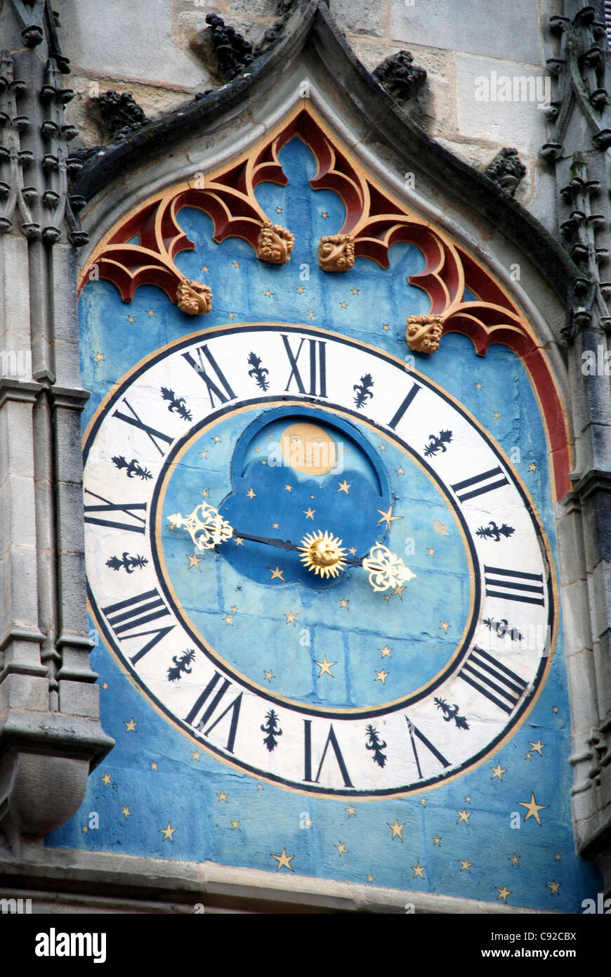 France, Burgundy, Autun, Cathedrale St-Lazare (Saint Lazare Cathedral), clock Stock Photo