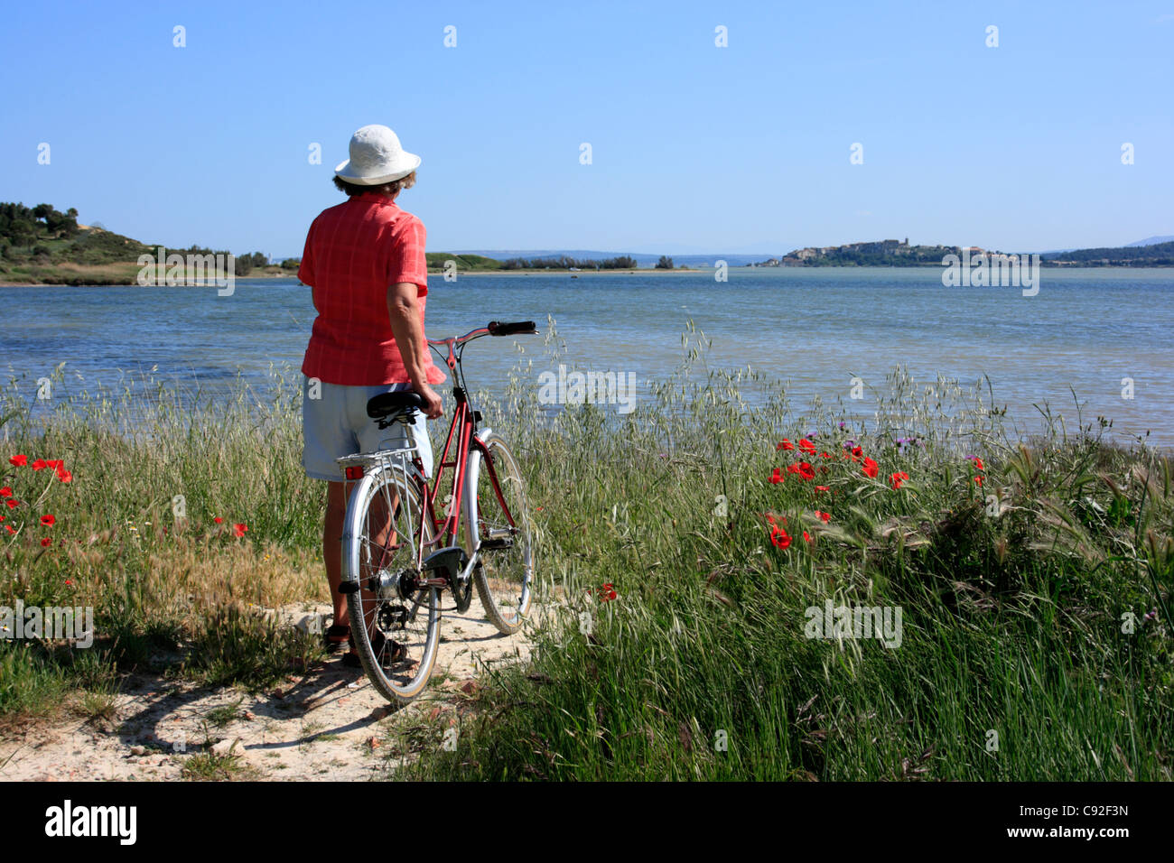 Approximately a third of the Camargue is either lakes or marshland much of which is protected as part of the Parc Naturel Stock Photo