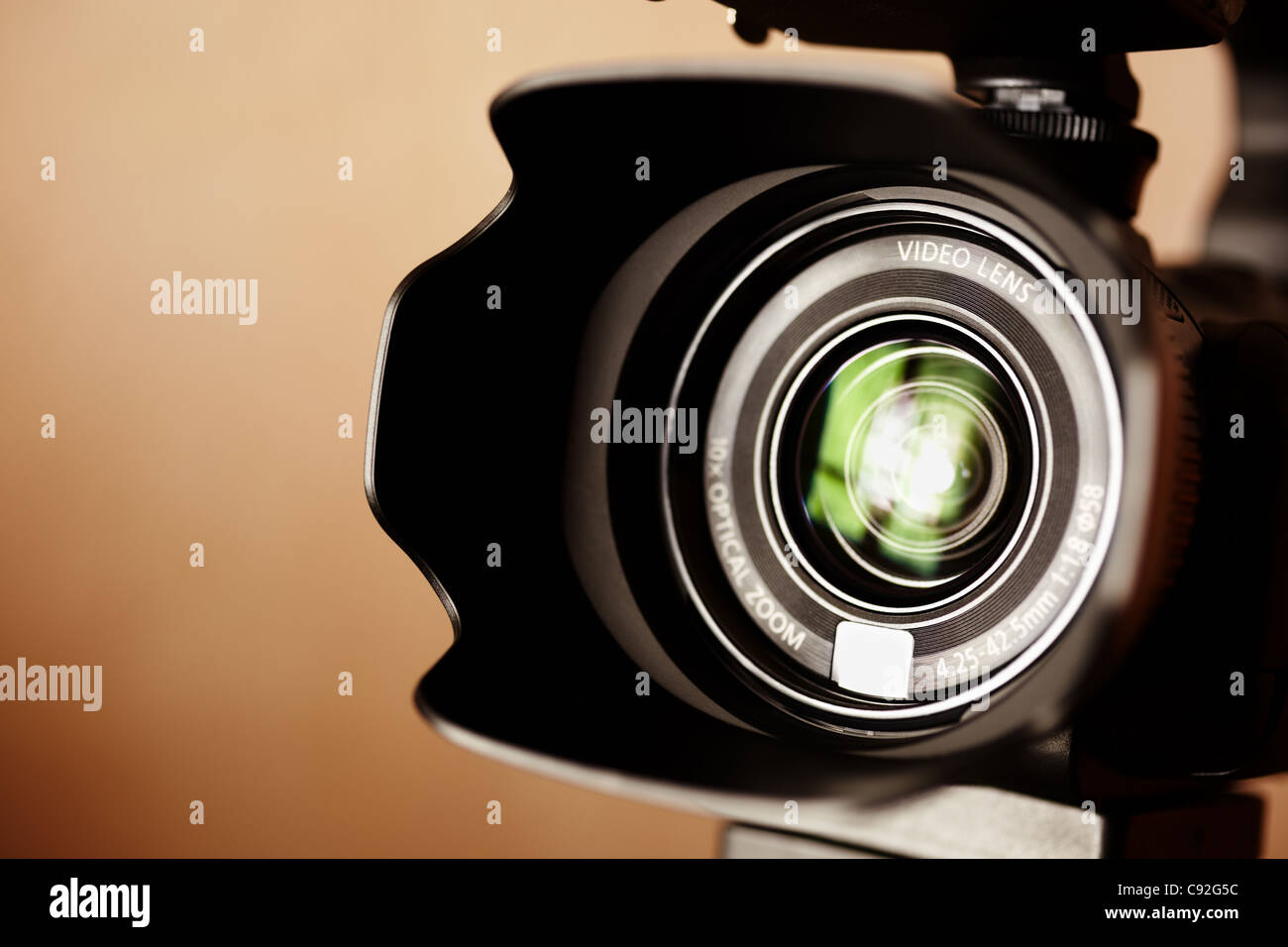 professional high definition camcorder in close up, selective focus Stock Photo
