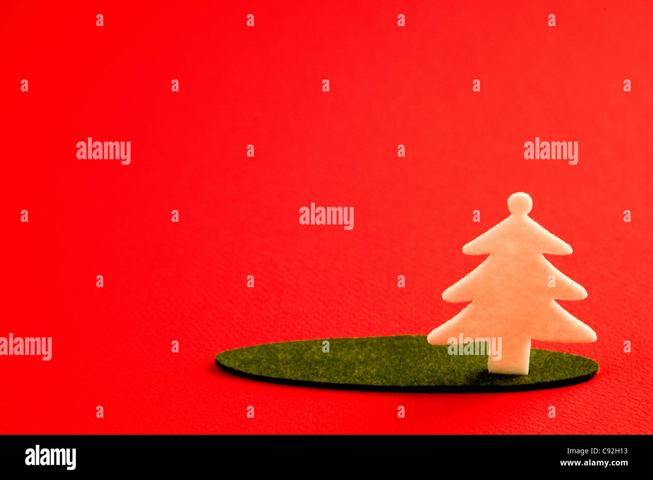 Shape of Christmas tree on red background Stock Photo Alamy