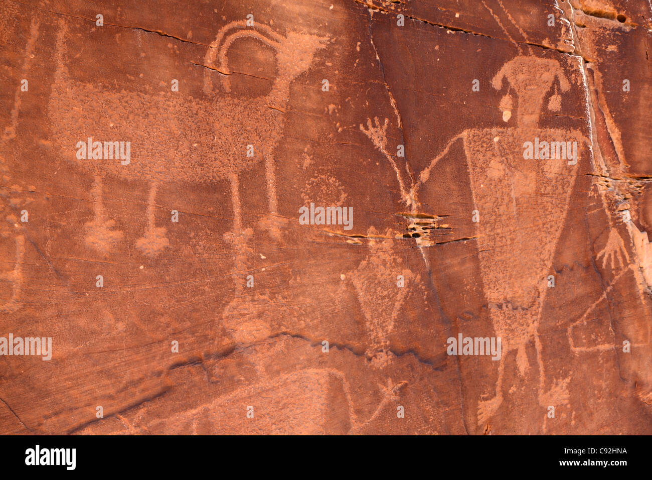 McKee Springs Petroglyphs, Dinosaur National Monument, Utah Stock Photo