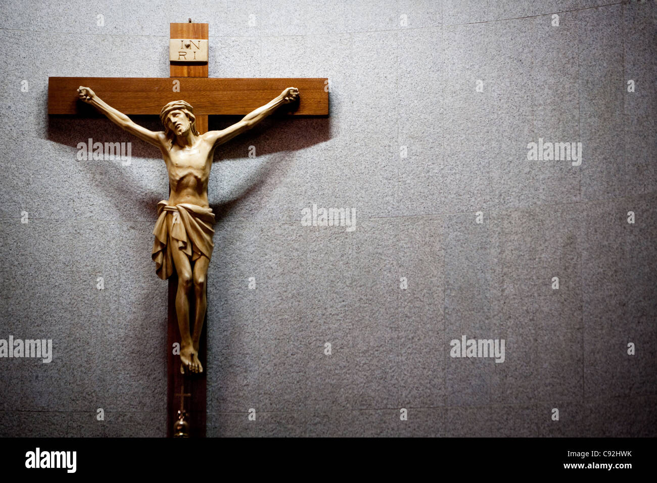 Crucifix on black Background Stock Photo - Alamy