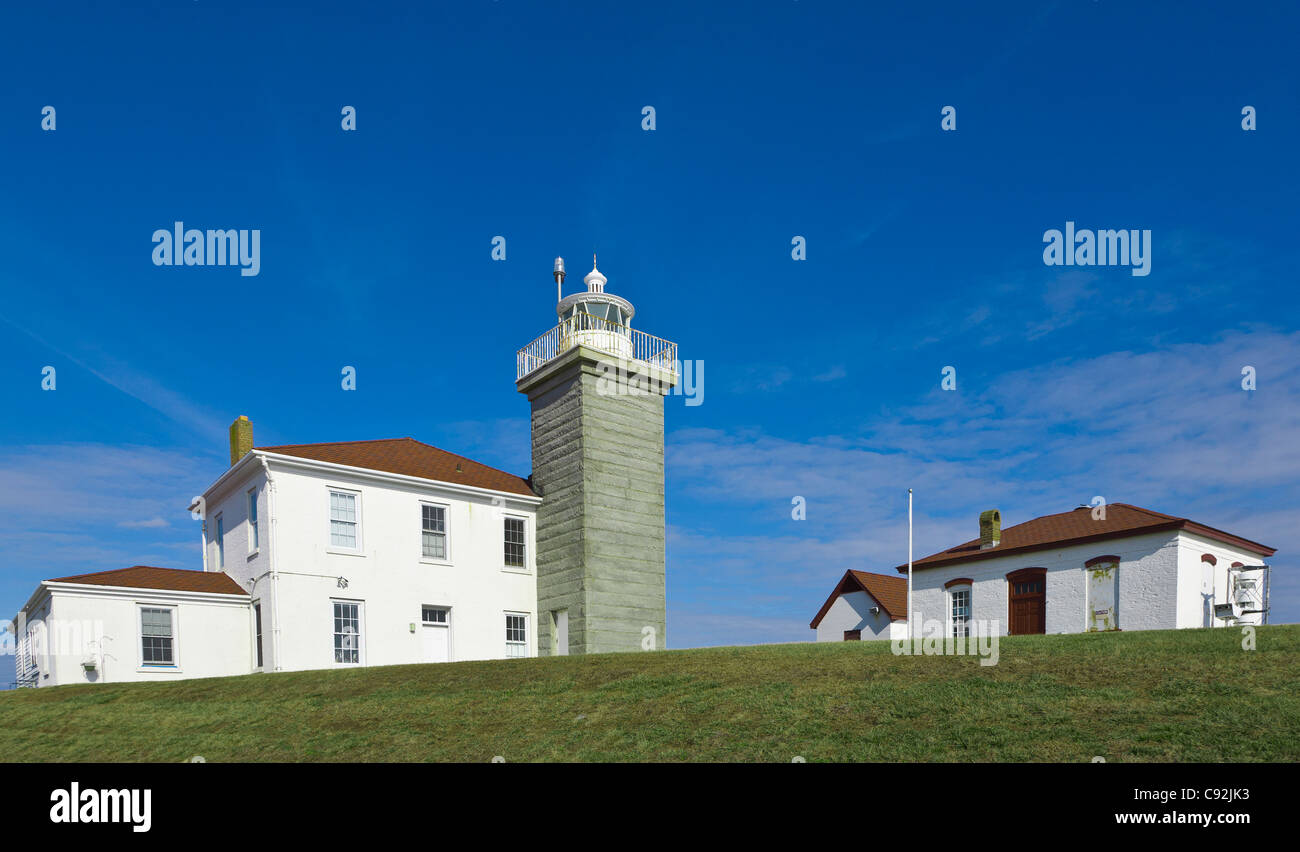 Watch Hill Light in Westerly, Rhode Island Stock Photo