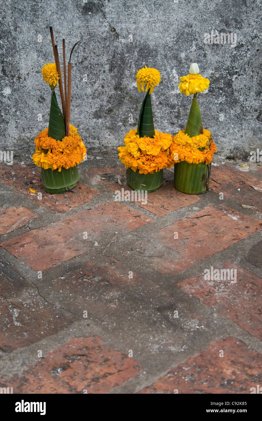 Buddhist offerings in Luang Prabang, Laos. Stock Photo