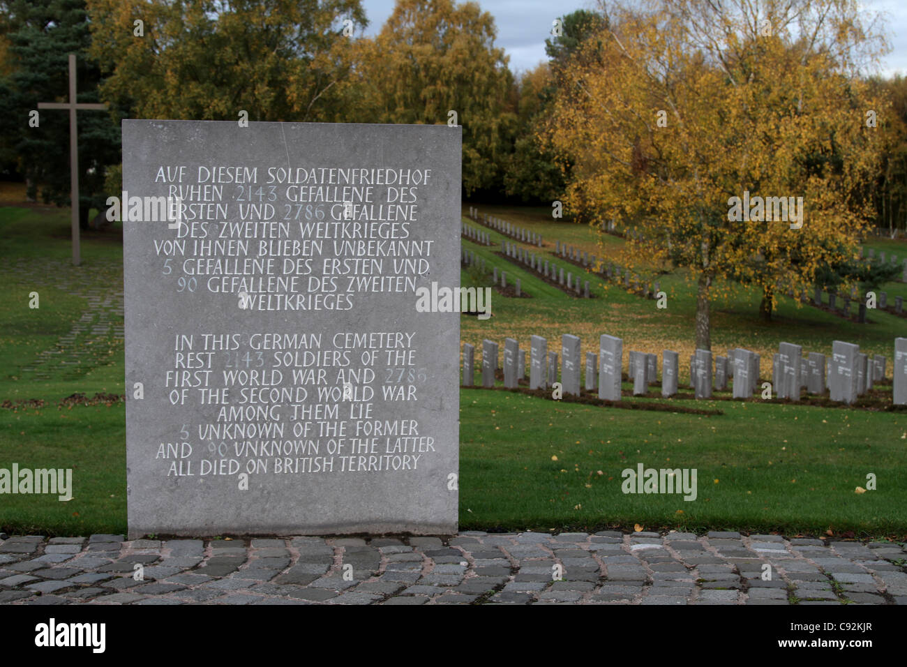 Graves of german soldiers in Cannock Chase, UK Stock Photo