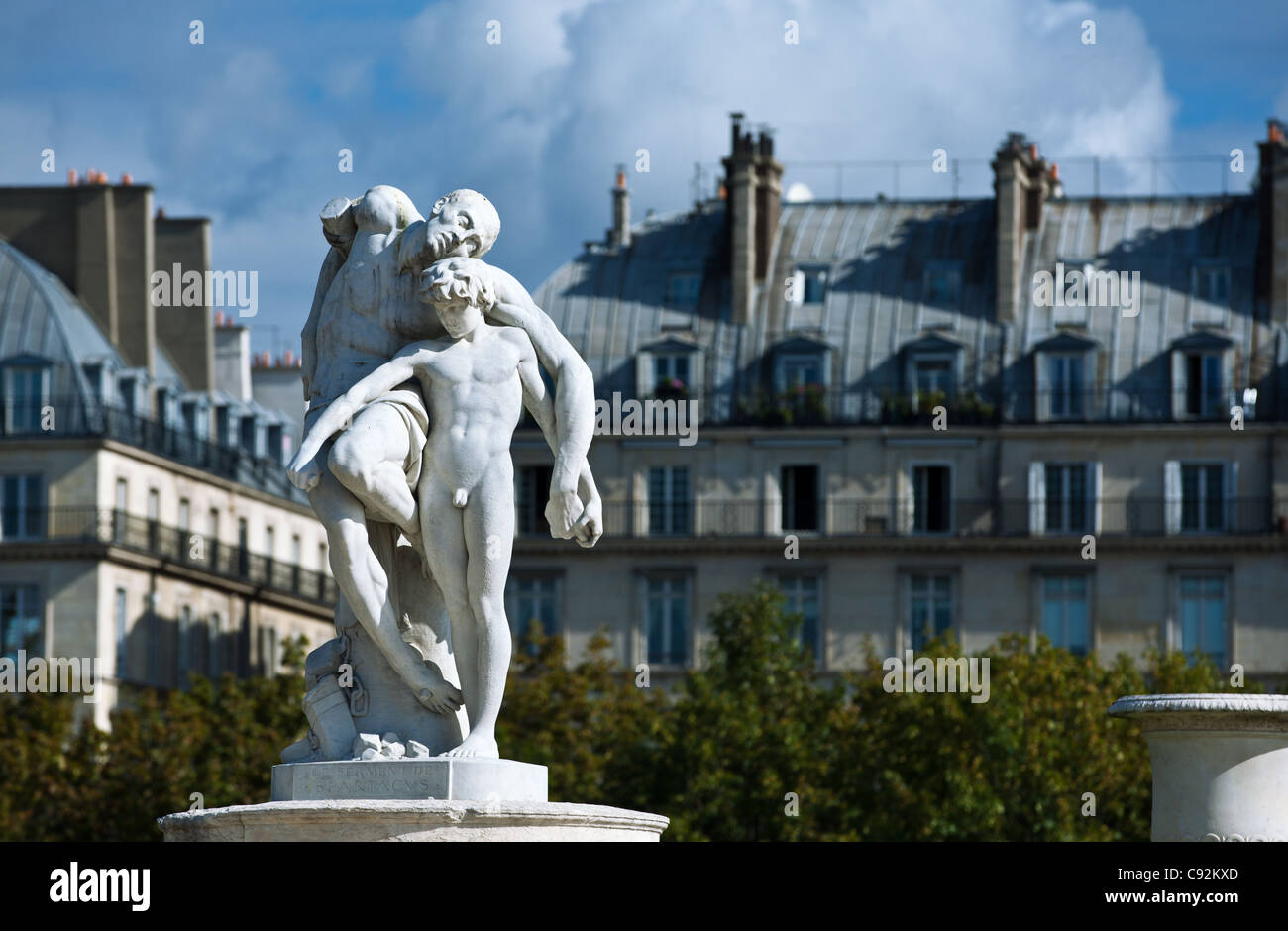 Paris, the Spartacus statue in the Tuileries garden Stock Photo