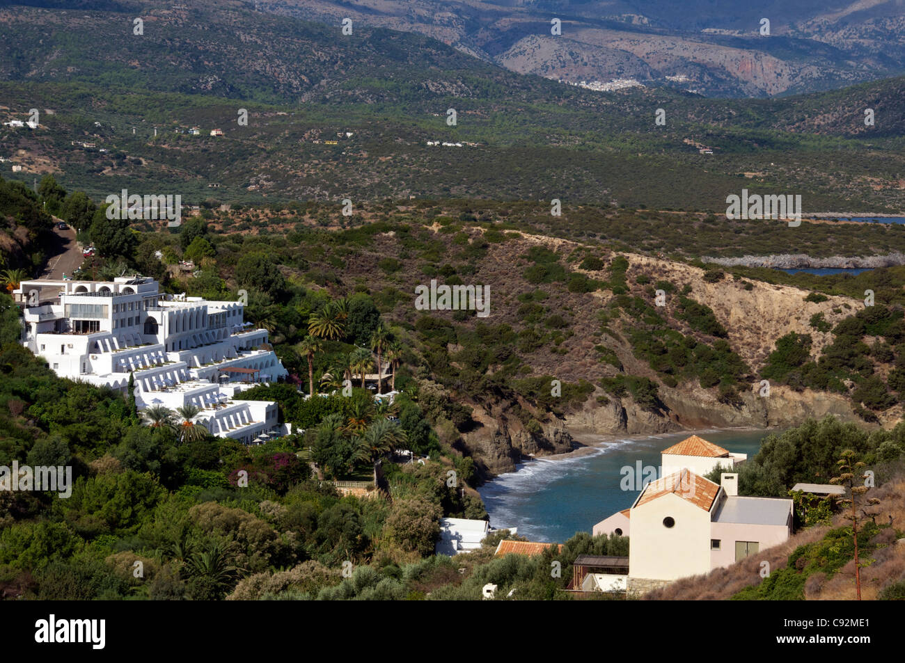 Bay Hotel at Isfo North Eastern Crete Greece Stock Photo