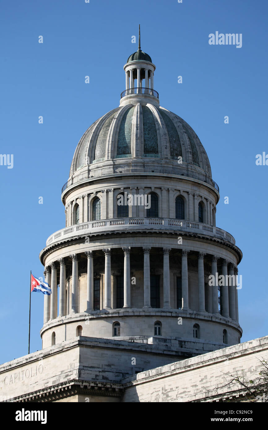 Dome of the National Capitol at Paseo del Prado in Havana, Cuba. Stock Photo