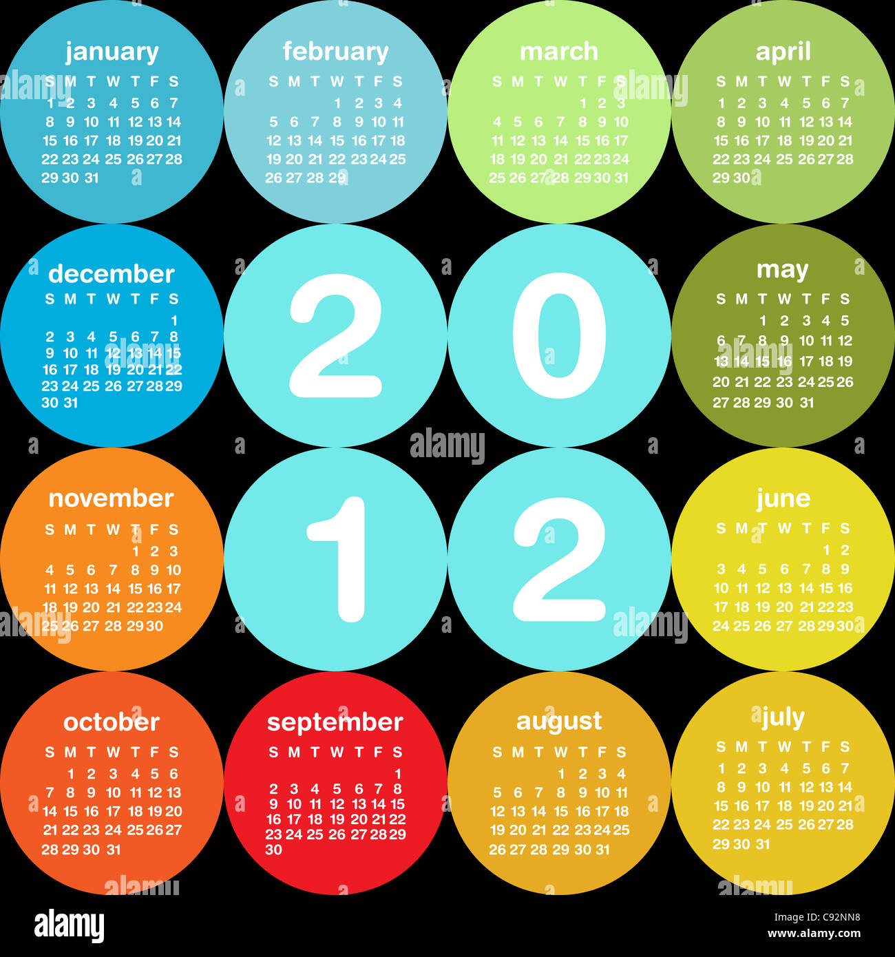 Calendar + date + june 2012 hi-res stock photography and