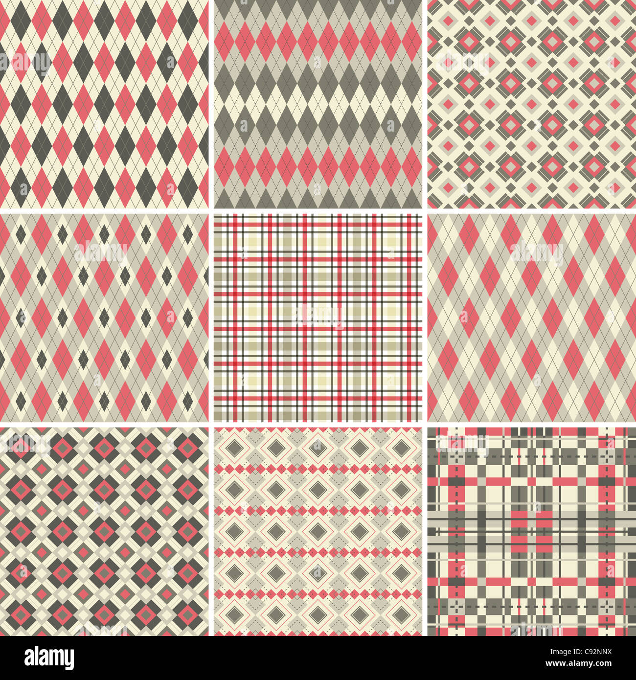 Collection of seamless argyle and plaid patterns Stock Photo Alamy