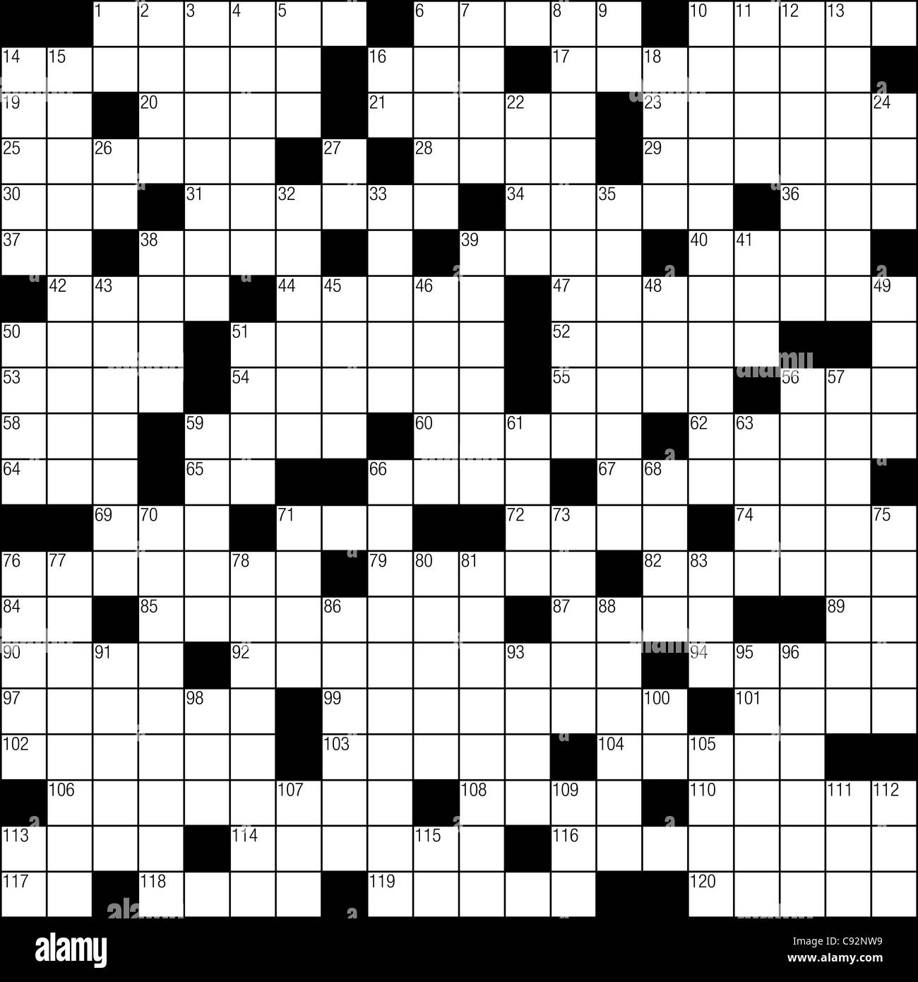 Crossword Puzzle Grid Clues Solution Classic Stock Illustration 1483343666