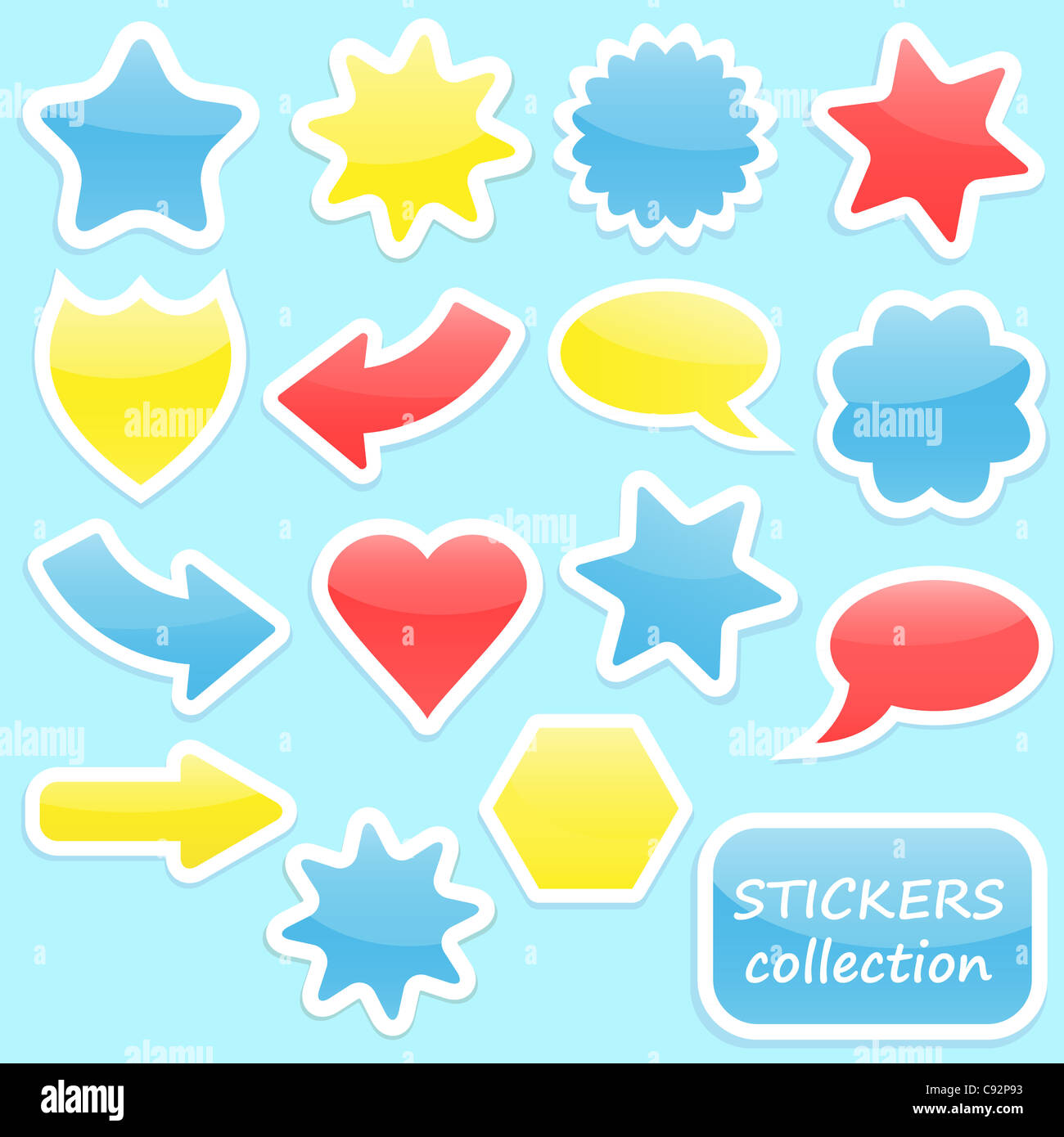 Colorful stickers collection Stock Photo