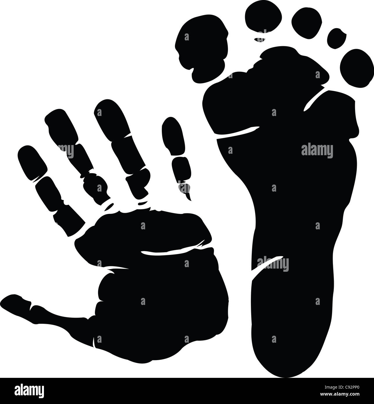 Hand and footprint illustration Stock Photo Alamy