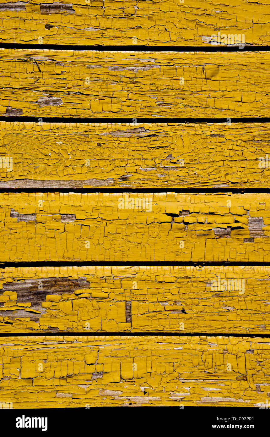 Ancient yellow painted wooden wall with peeling paint background Stock ...