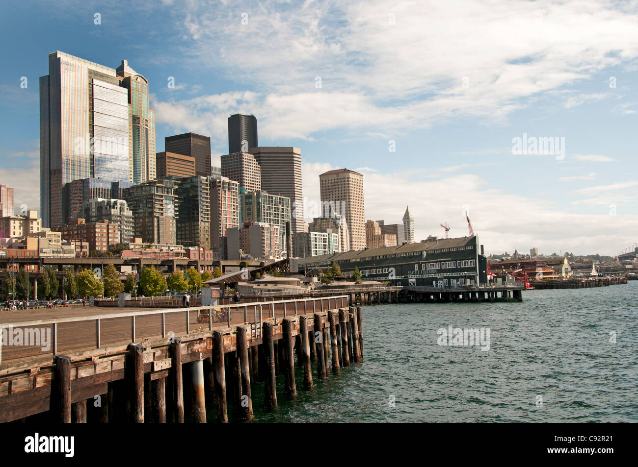 Seattle Bay Waterfront Downtown Town City Washington United States Stock Photo