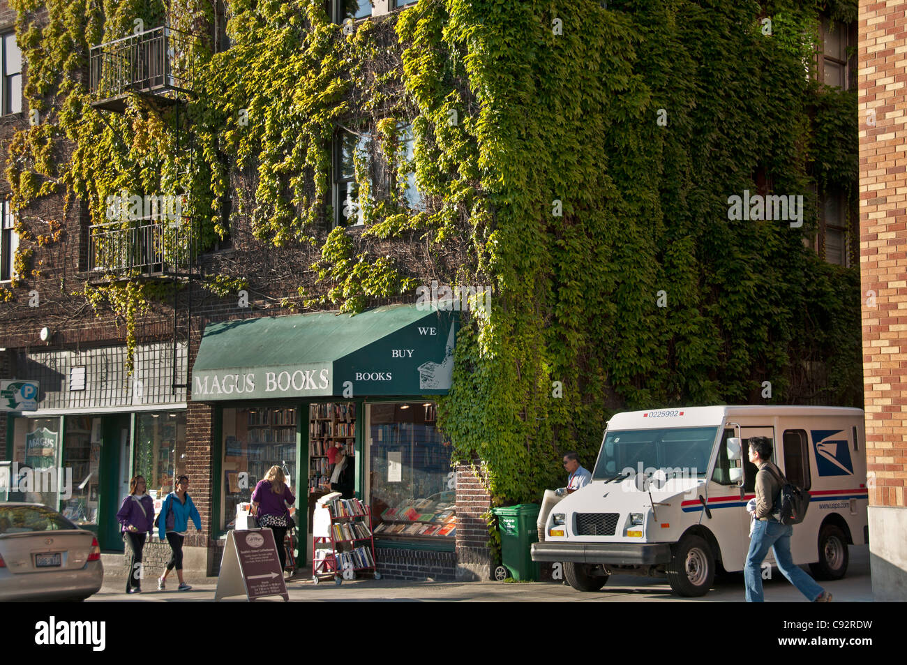 Magus Book Shop Seattle Main street Village University of Washington Student Students Stock Photo
