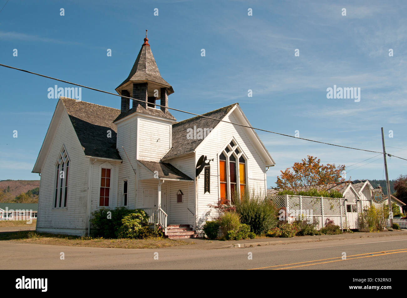 Church South Bend Chinook Park Nation Northwest Pacific Coast Stock Photo