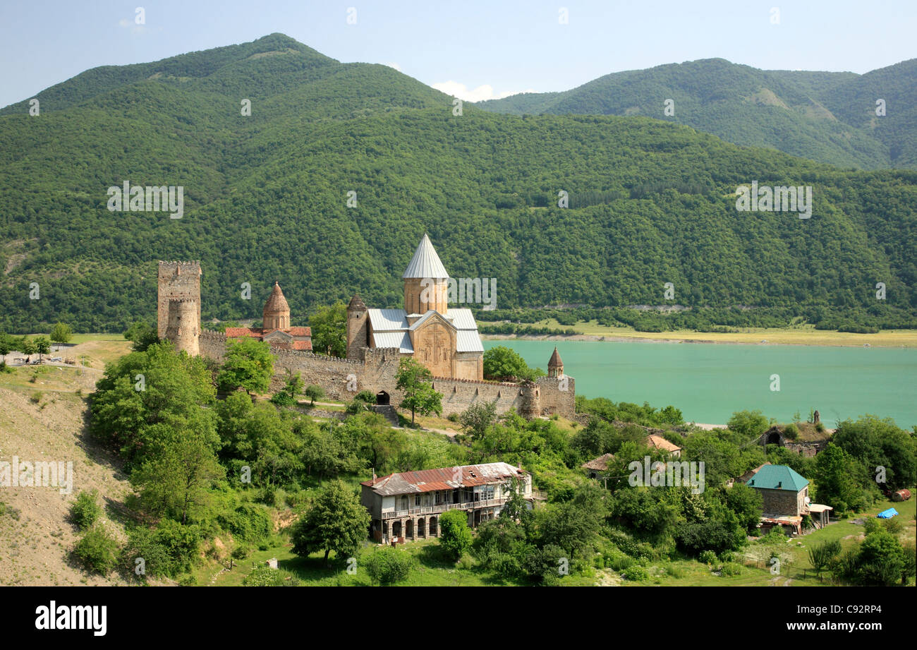 Ananuri is a castle complex on the Aragvi River in Georgia. Stock Photo