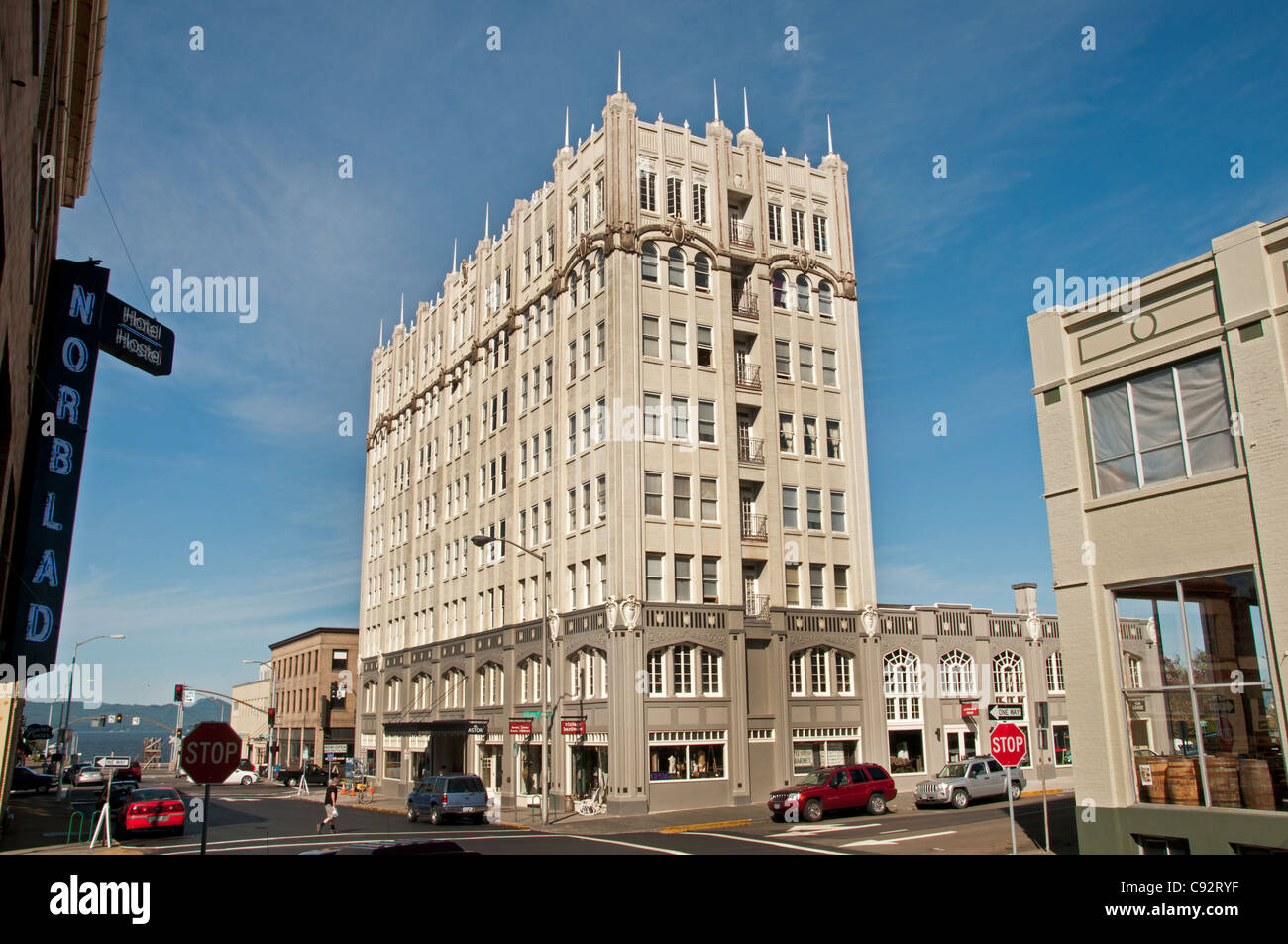 Astoria Oregon State United States Astor Hotel Stock Photo