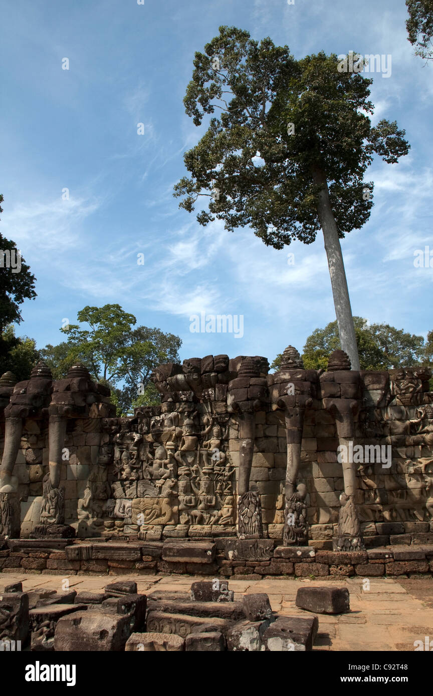 Angkor Thom was the last and most enduring capital city of the Khmer empire. It was established in the late twelfth century by Stock Photo