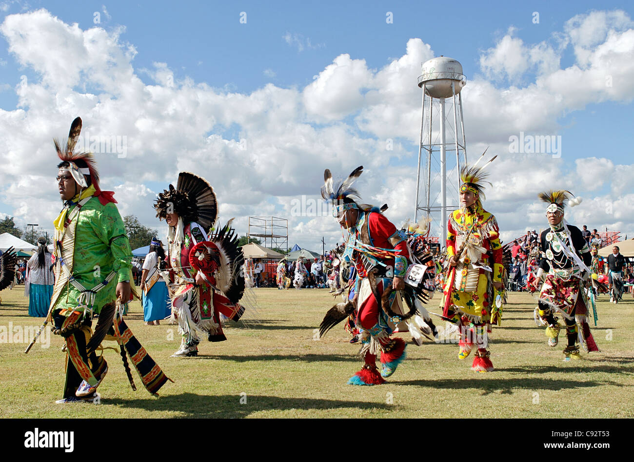 Scottsdale, Arizona - Participants in the inter-tribal Red Mountain Eagle Powwow held at the Pima-Maricopa Indian Community. Stock Photo