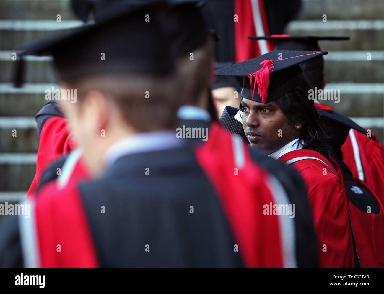 Graduation day at the University of Teesside, Middlesbrough , Cleveland, UK. Stock Photo