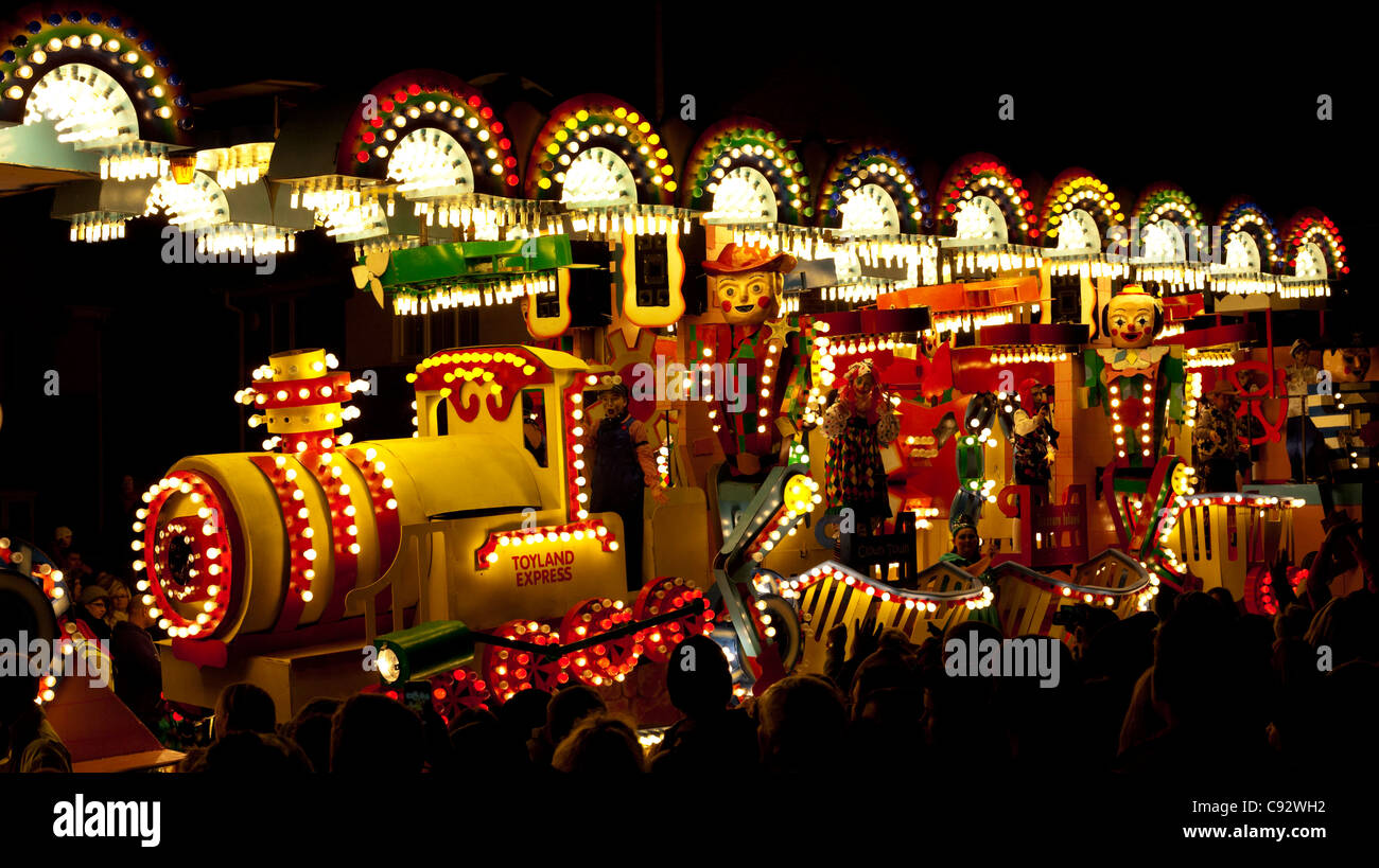 Brightly lit carnival floats burnham hires stock photography and