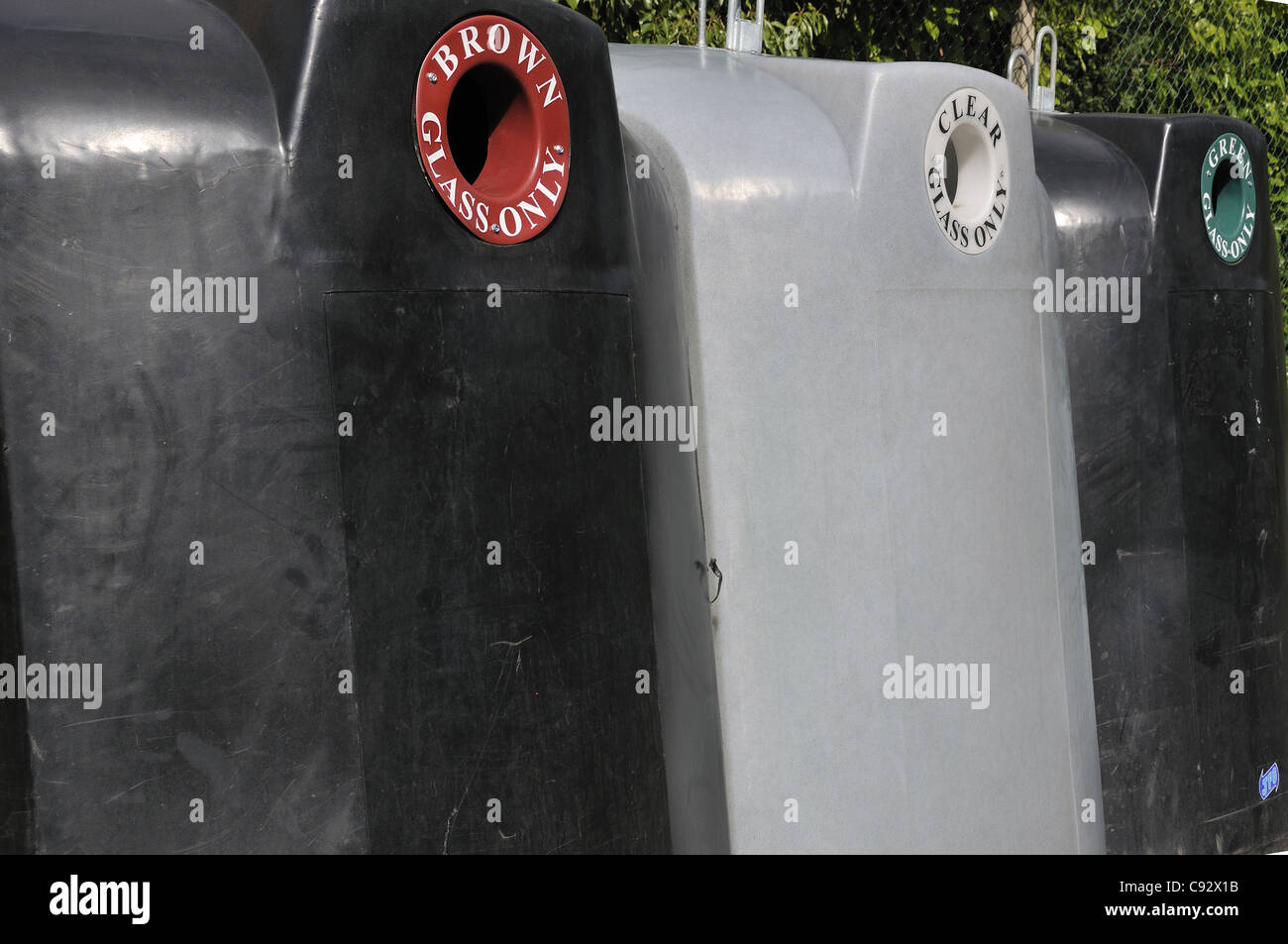 Bottle bank for recycling different coloured glass Reading, Berkshire