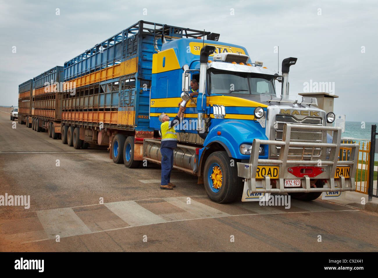 Road train, Port of Broome, Kimberley Region, Western Australia, Australia Stock Photo Alamy