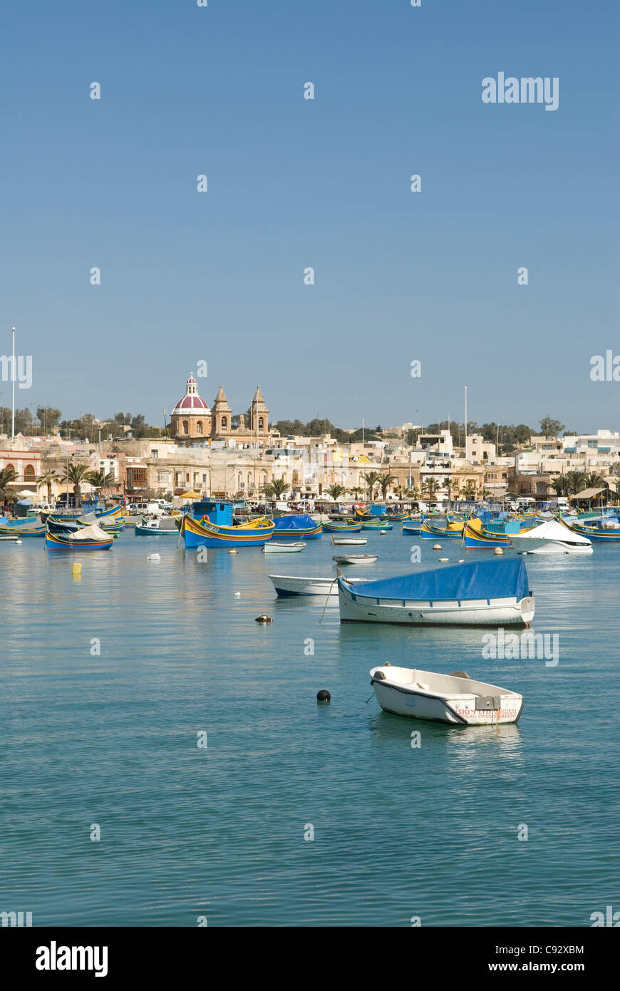 The harbour at Marsaxlokk in Malta is still fully functional and
