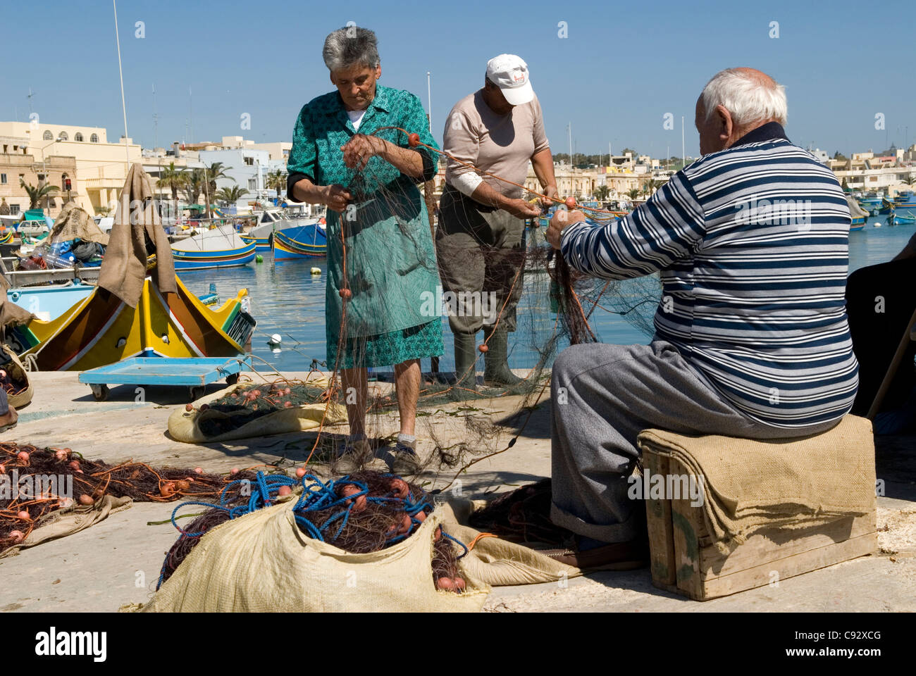 The harbour at Marsaxlokk in Malta is still fully functional and