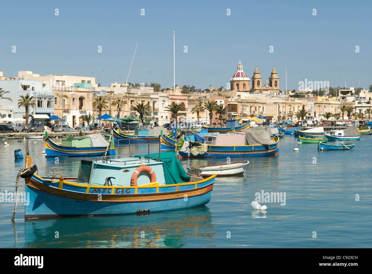 The harbour at Marsaxlokk in Malta is still fully functional and