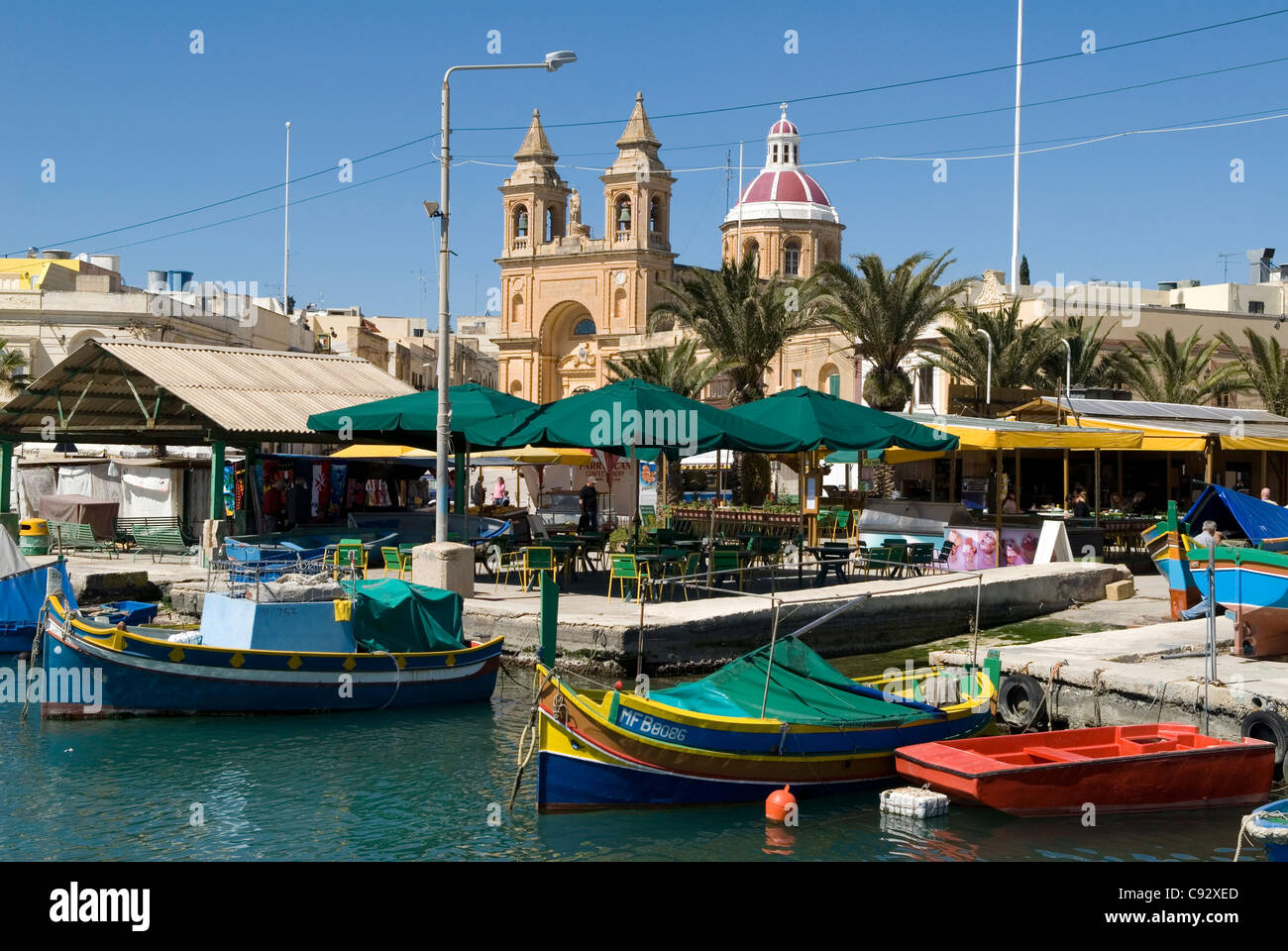 The harbour at Marsaxlokk in Malta is still fully functional and