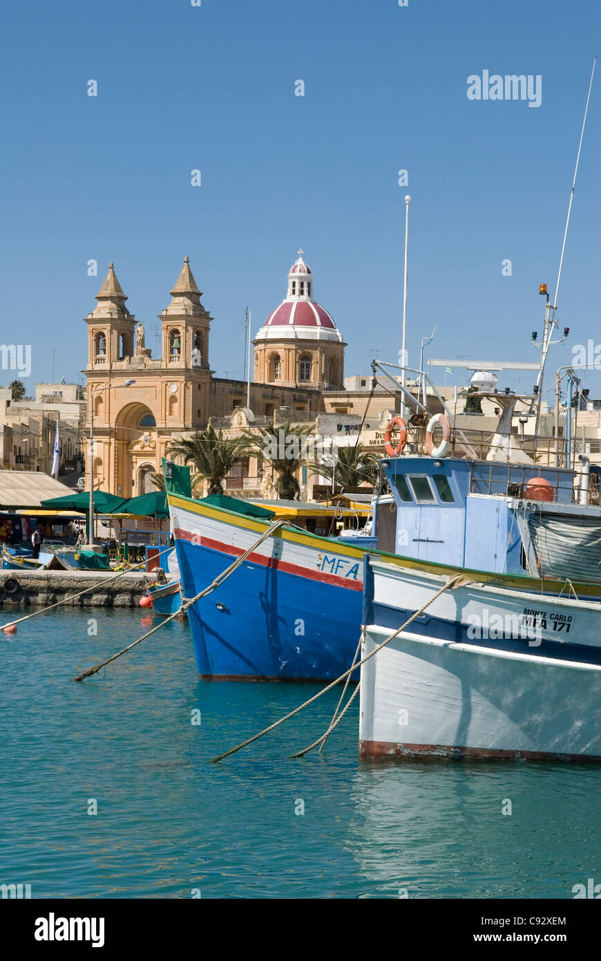 The harbour at Marsaxlokk in Malta is still fully functional and