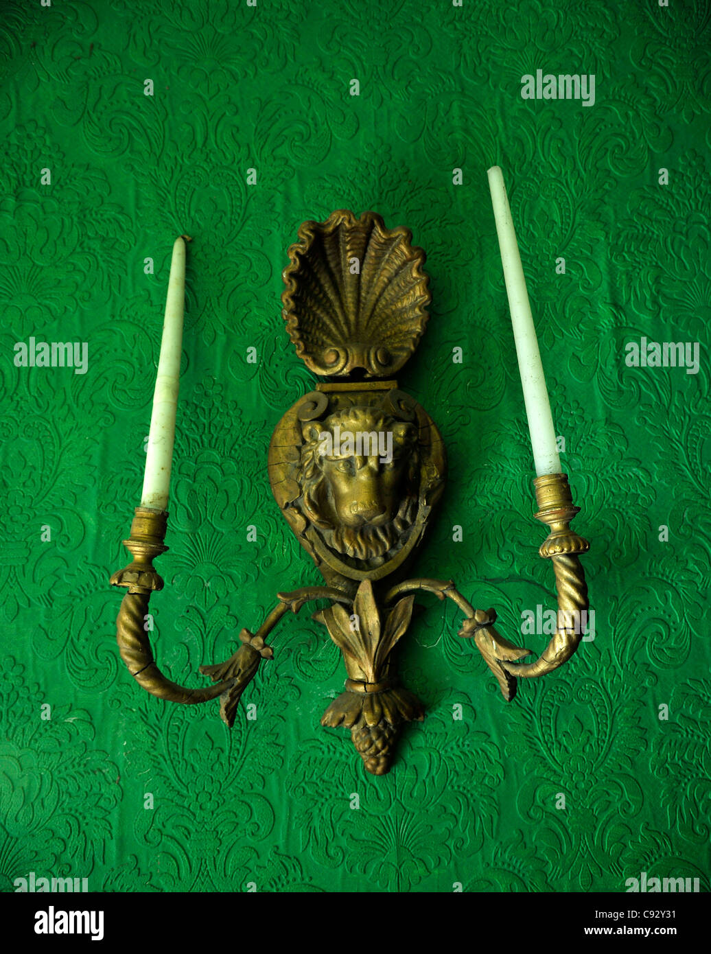 Candle sconces were used in historic country houses as wall lighting