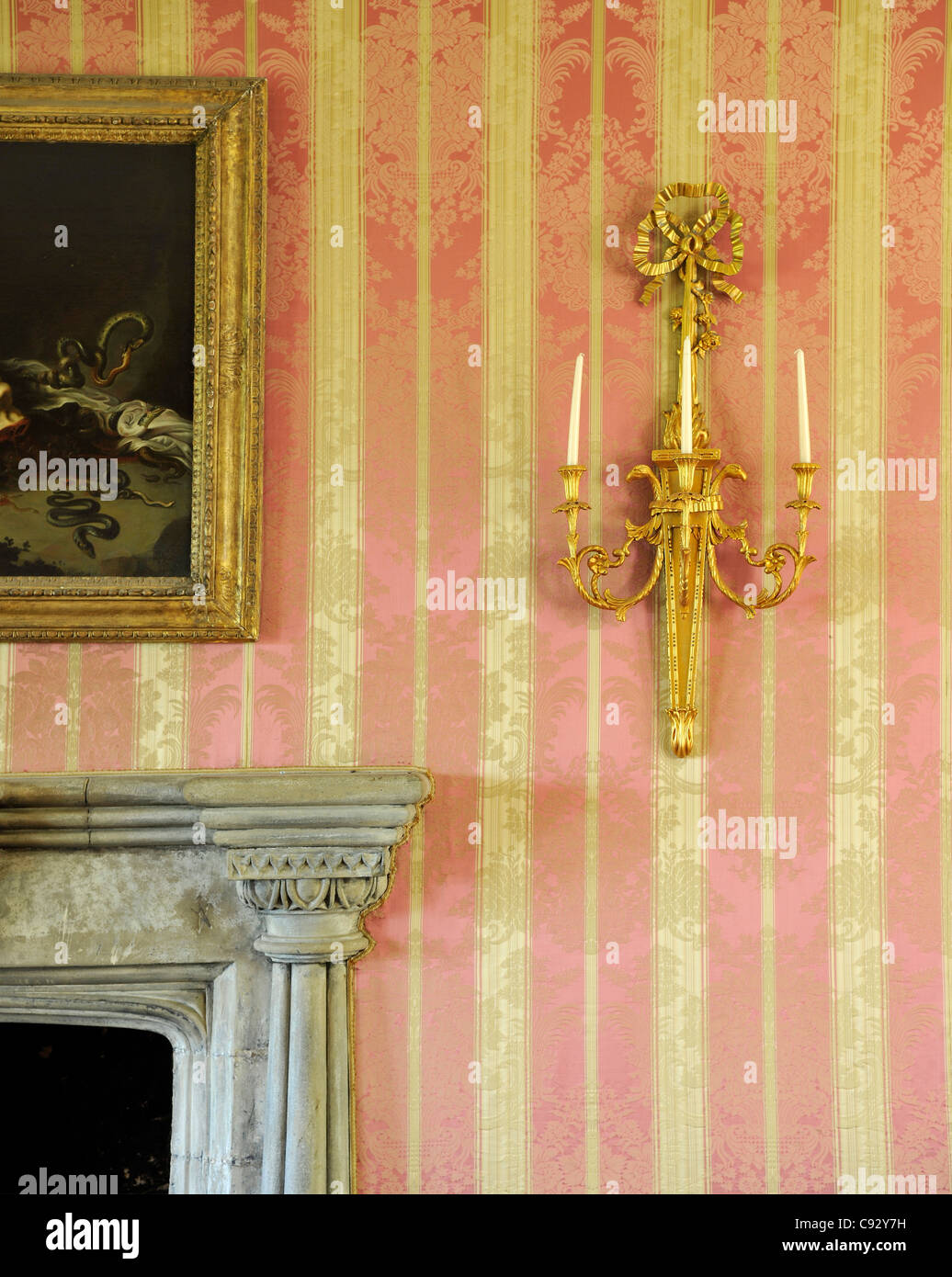 Candle sconces were used in historic country houses as wall lighting