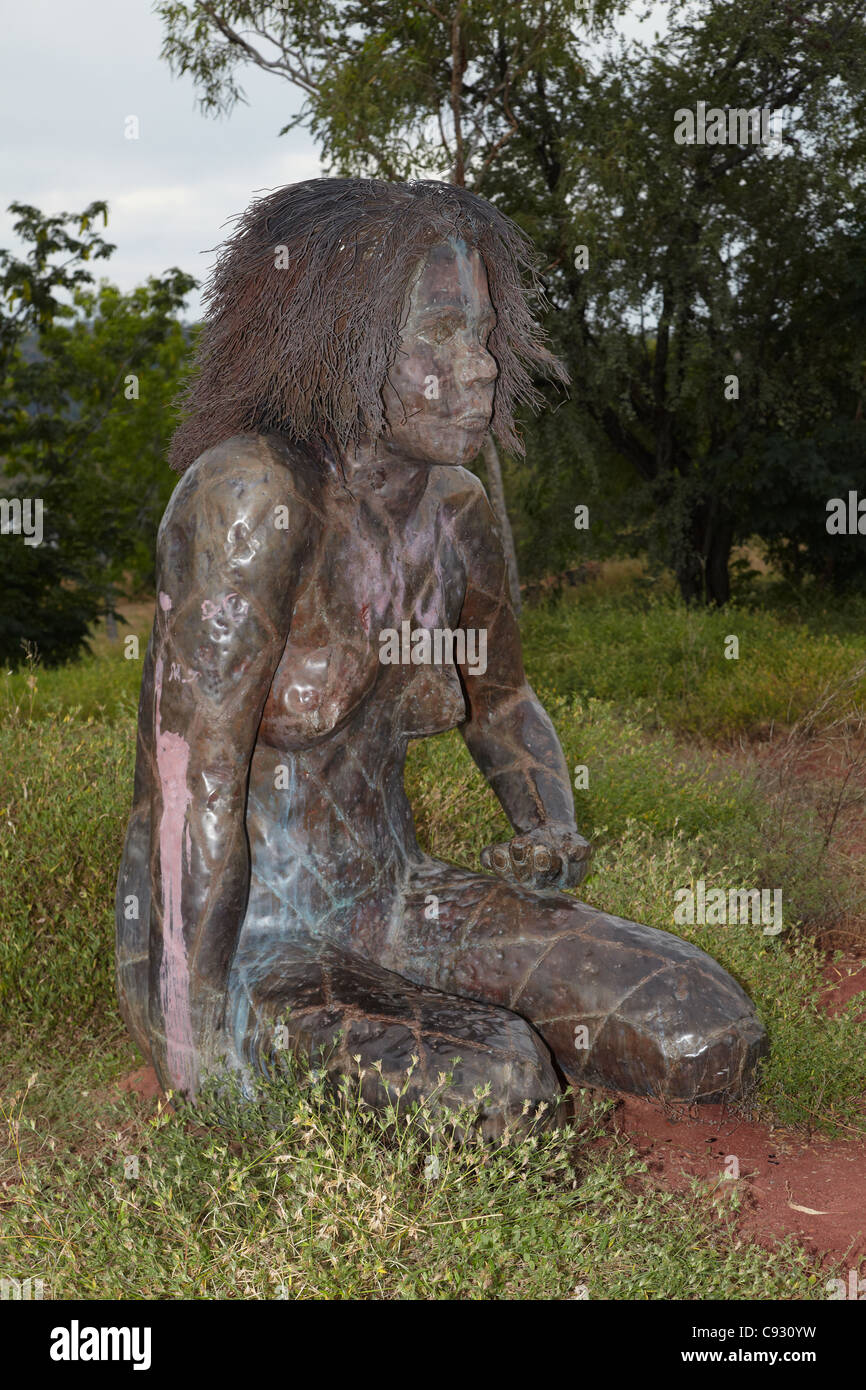 Aboriginal Dreamtime Statue, Warriu Park, Wyndham, Kimberley Region, Western Australia, Australia Stock Photo