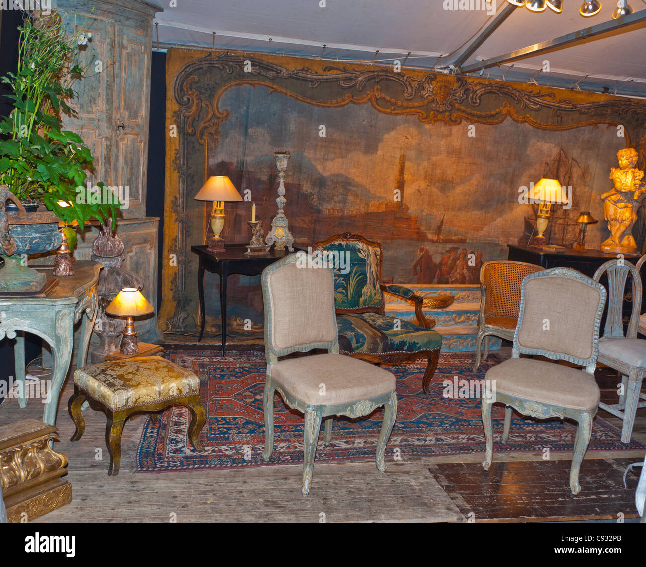Paris, France, Bastille Brocante, Furniture on Display in Shop in