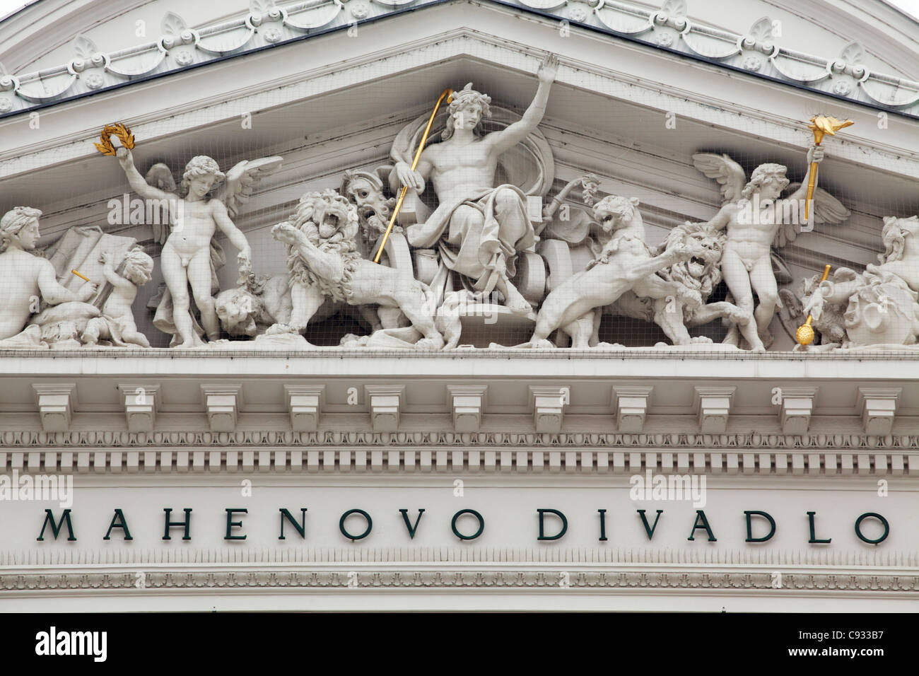 Brno, Czech Republic; Detail from the Opera Theatre Stock Photo